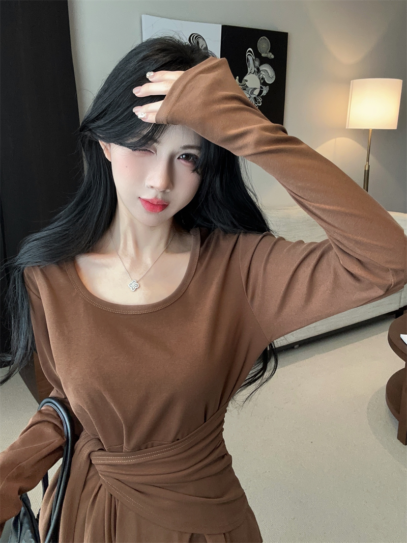 【dress】ラウンドネック切り替えワンピースG24241