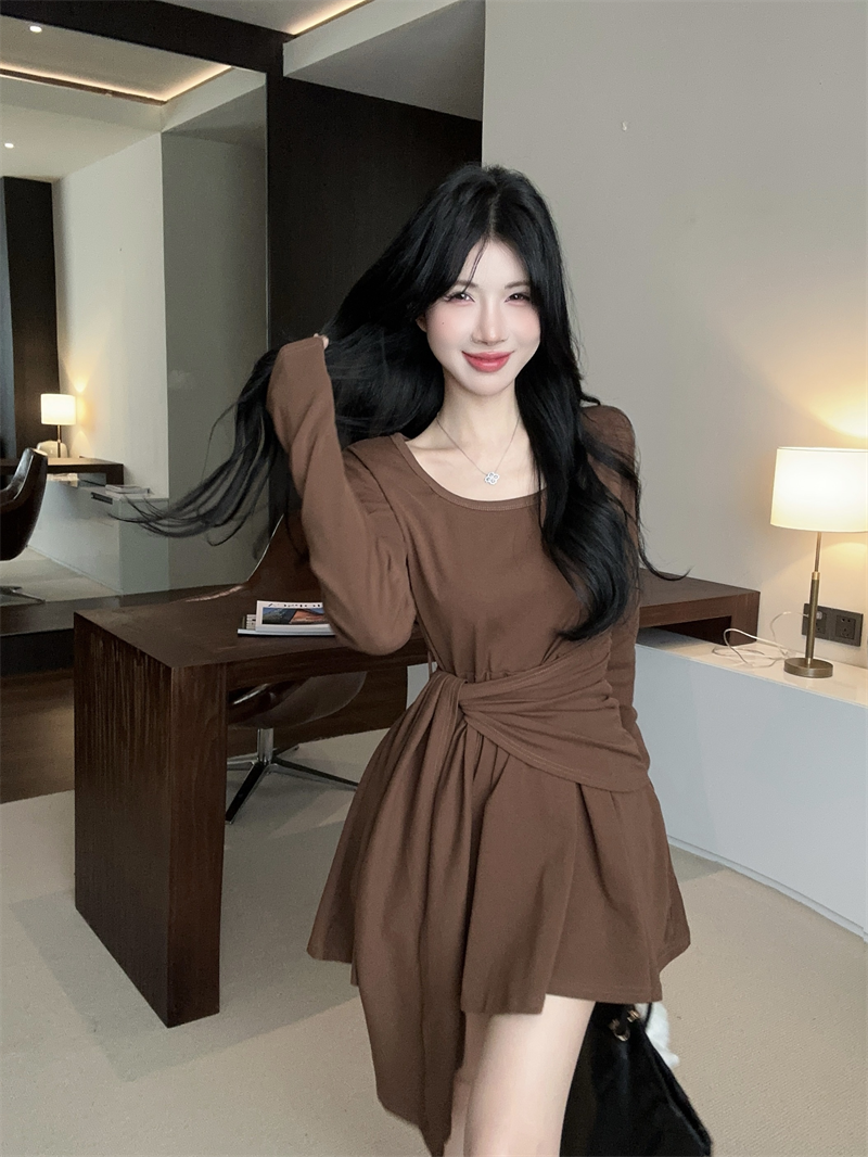 【dress】ラウンドネック切り替えワンピースG24241