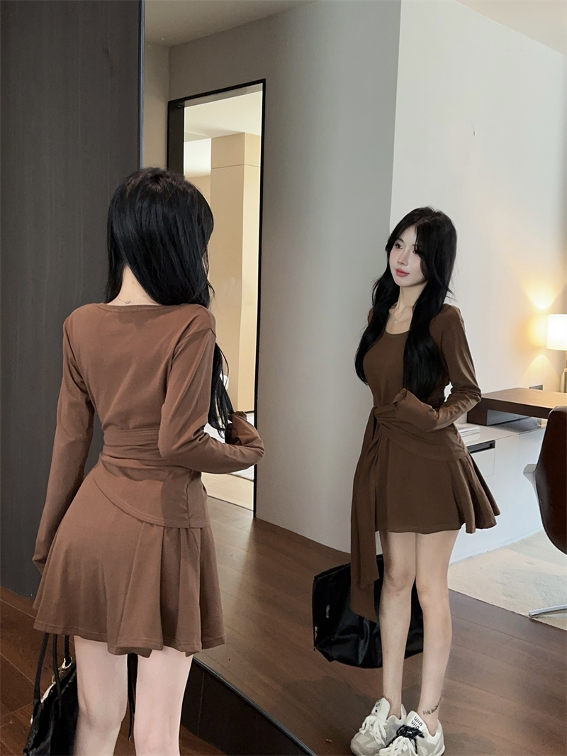 【dress】ラウンドネック切り替えワンピースG24241