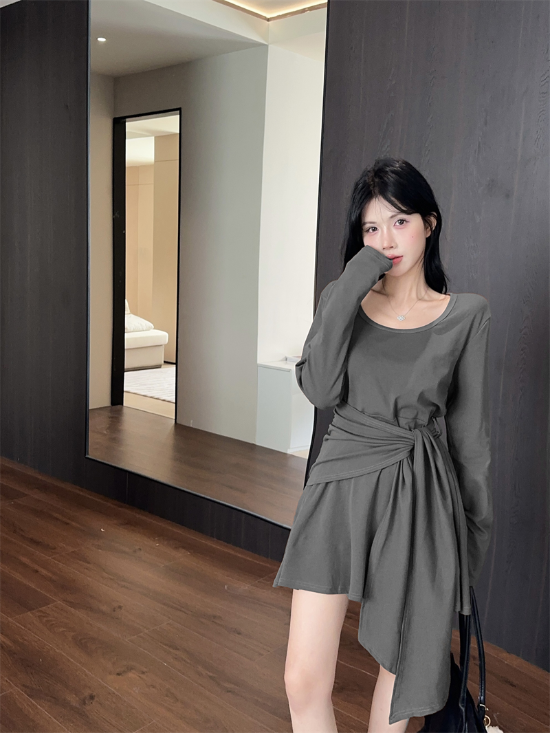 【dress】ラウンドネック切り替えワンピースG24241