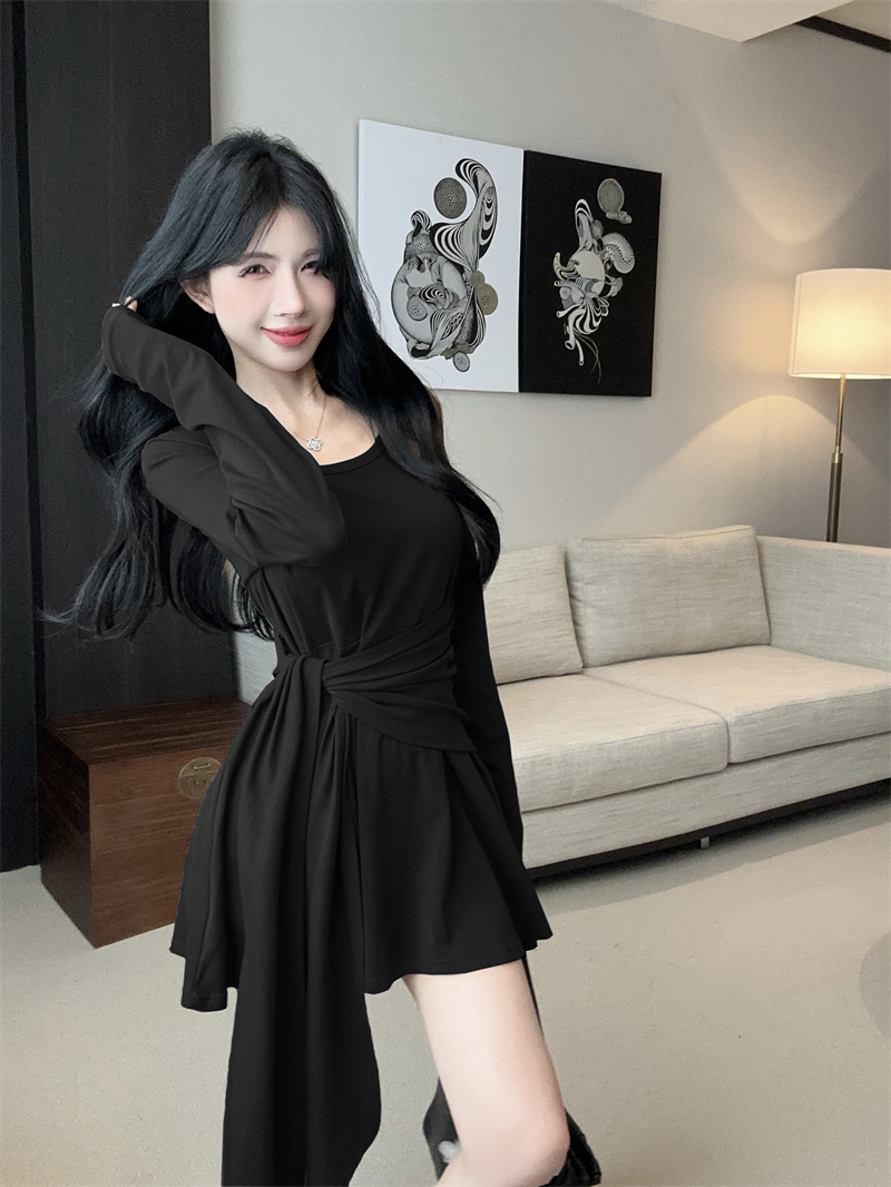 【dress】ラウンドネック切り替えワンピースG24241