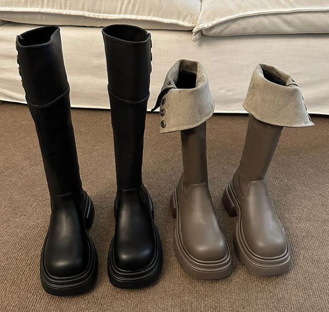 【shoes】2色厚底ブーツF8356