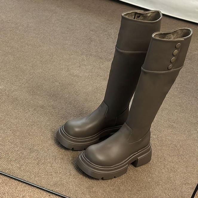 【shoes】2色厚底ブーツF8356