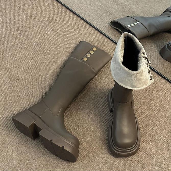 【shoes】2色厚底ブーツF8356