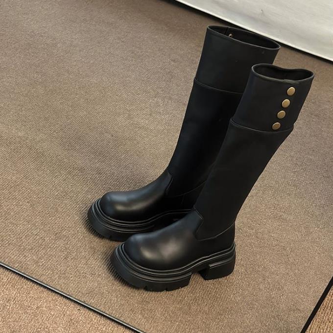 【shoes】2色厚底ブーツF8356