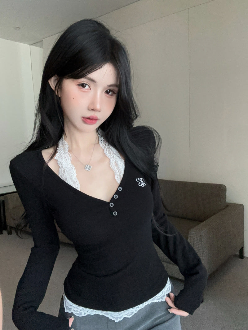 【tops】ホルターネックニットTシャツG24263
