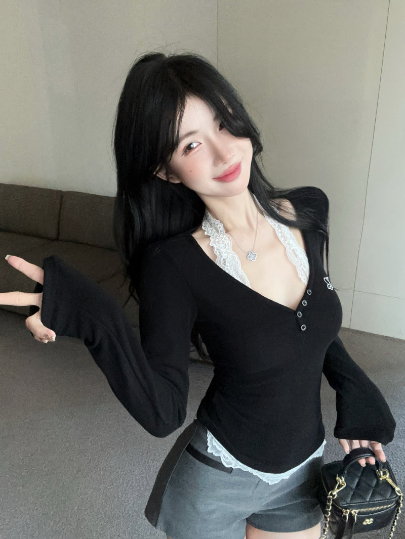 【tops】ホルターネックニットTシャツG24263