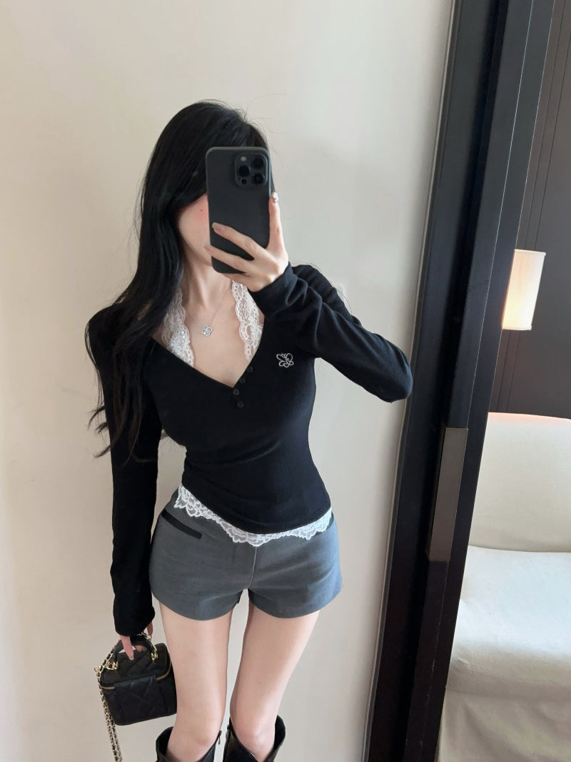 【tops】ホルターネックニットTシャツG24263