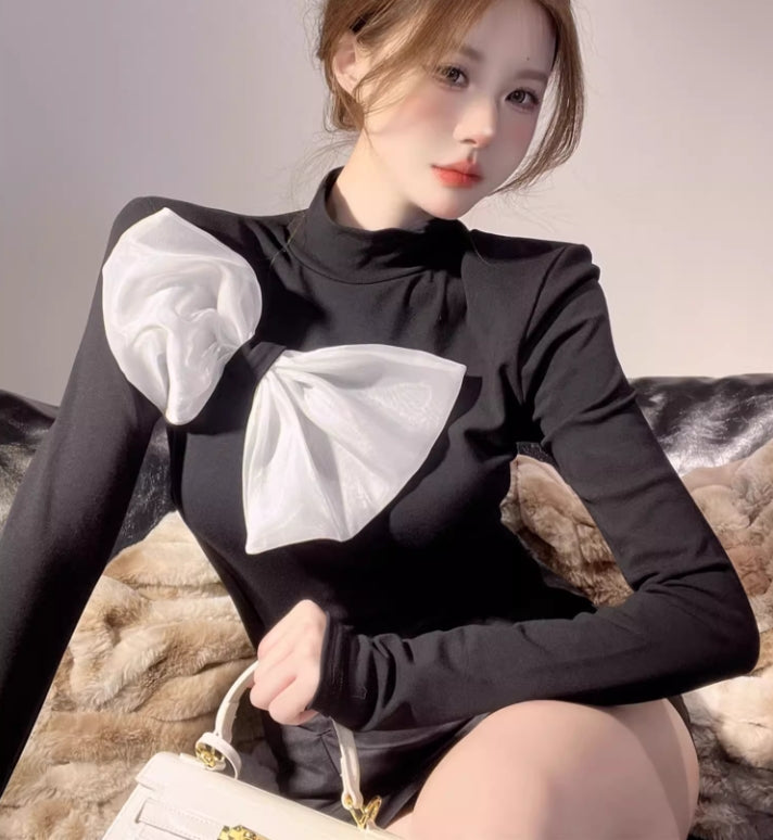【tops】秋冬リボン長袖TシャツG24269