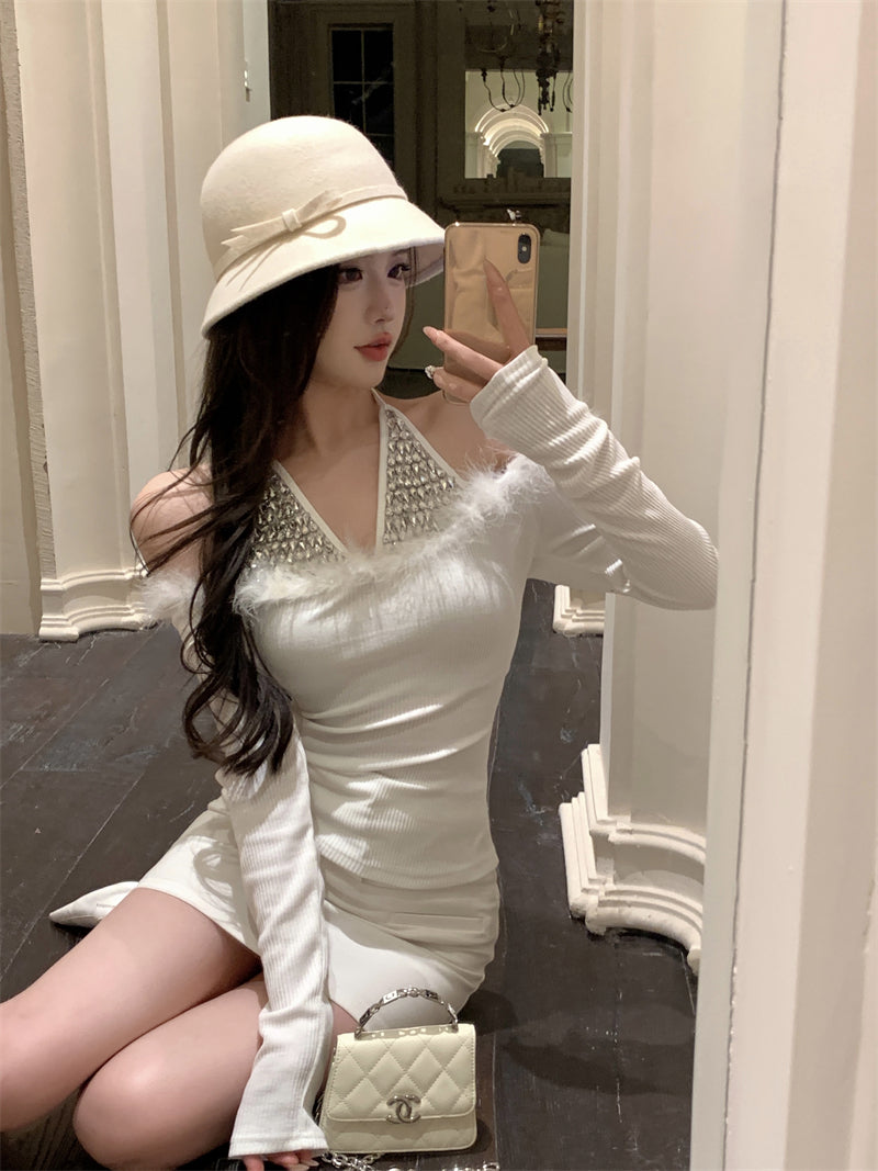 【tops】秋冬ダイヤモンド長袖TシャツG24281