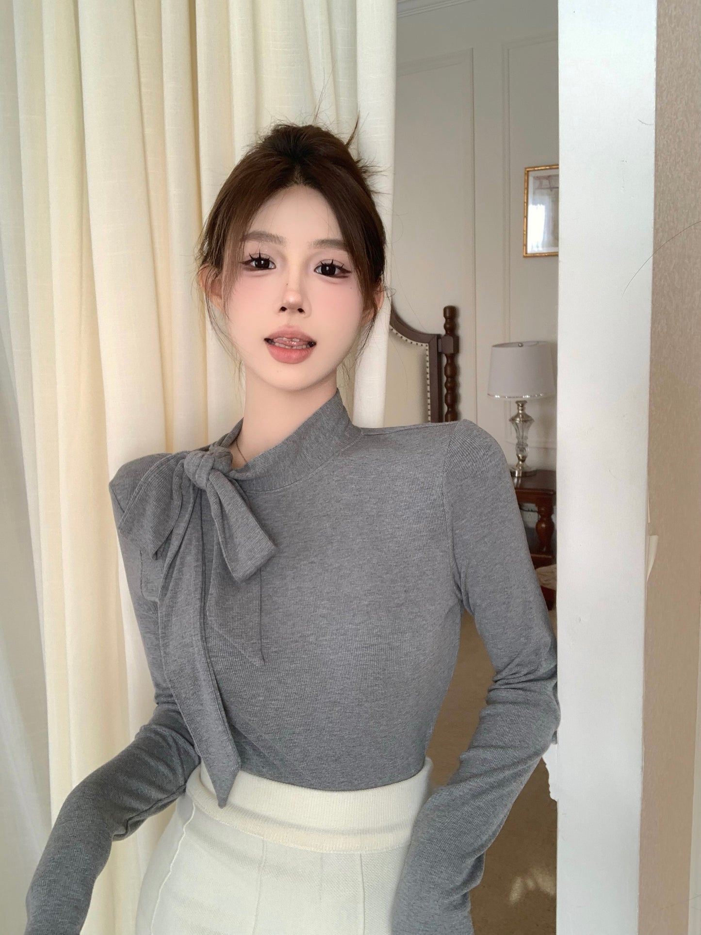 【tops】リボン長袖TシャツG24282