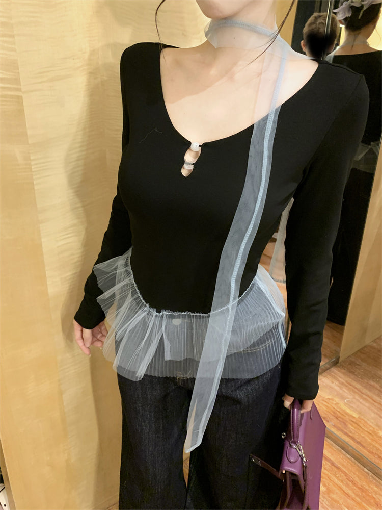 【tops】Vネック長袖TシャツG24283