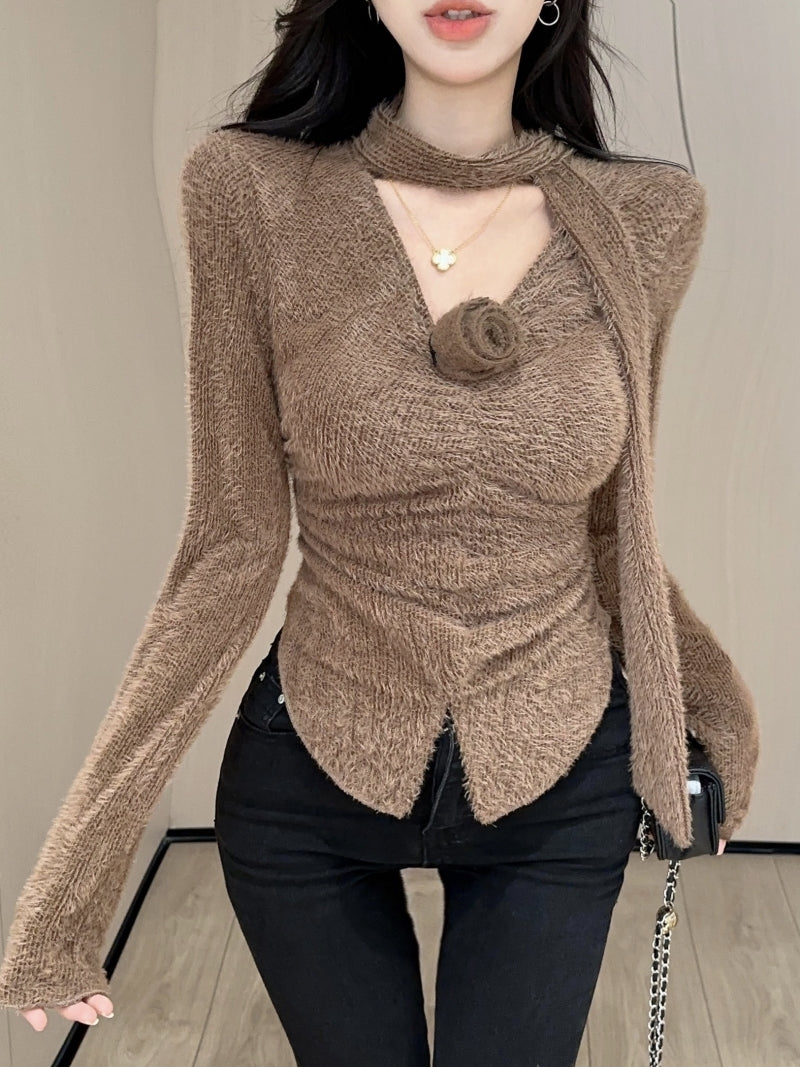 【tops】Vネック長袖TシャツG24290