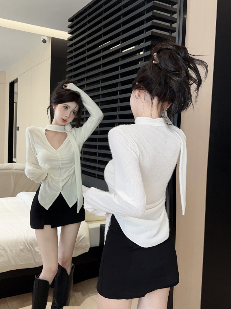 【tops】Vネック長袖TシャツG24290