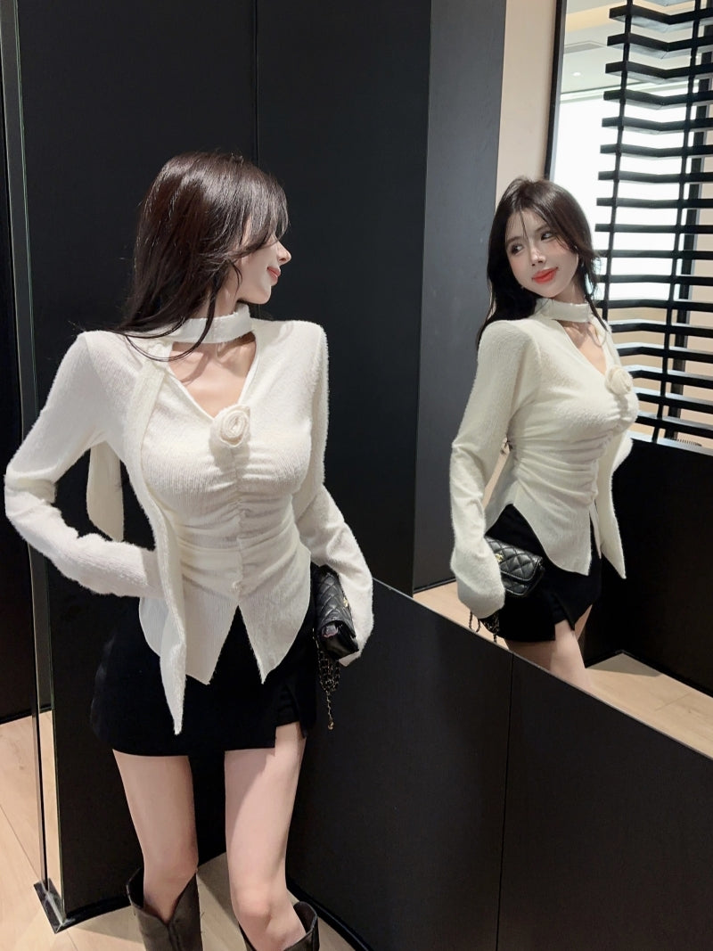 【tops】Vネック長袖TシャツG24290