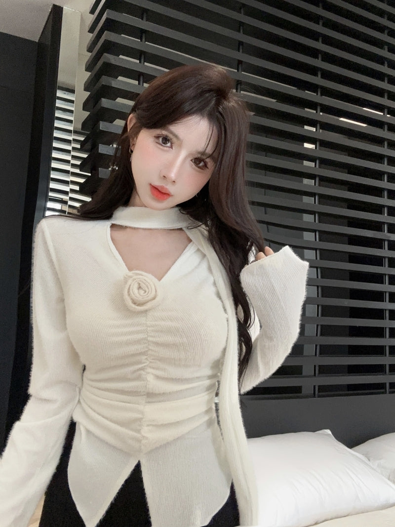 【tops】Vネック長袖TシャツG24290