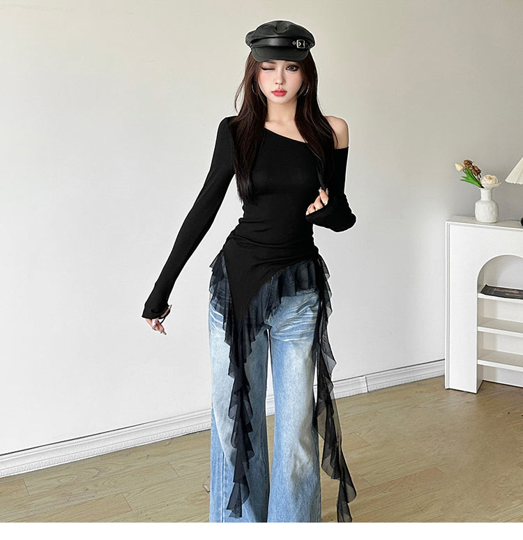 【tops】ギャルフリンジ長袖TシャツG24300