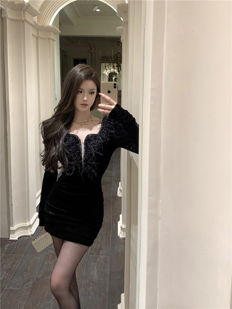 【dress】高級感タイトセクシーワンピースG24309