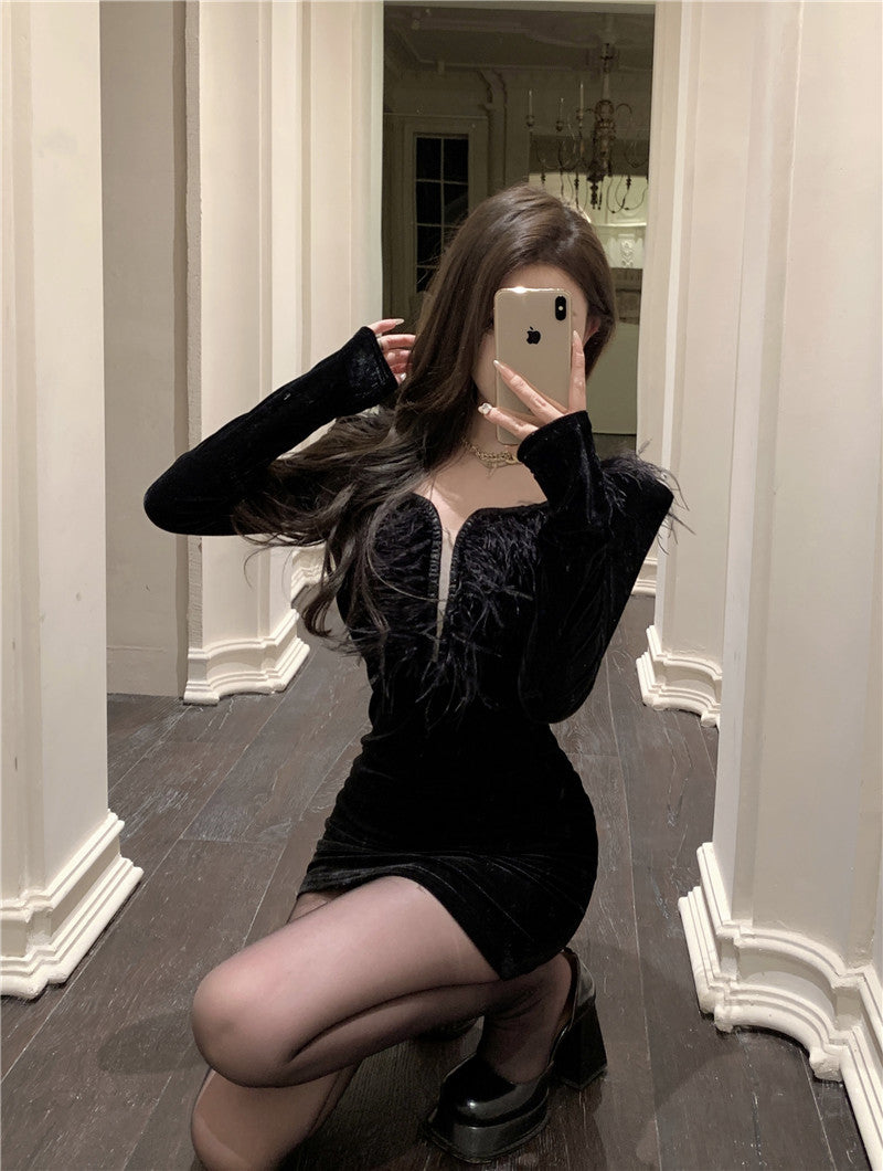 【dress】高級感タイトセクシーワンピースG24309