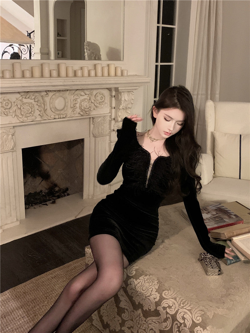 【dress】高級感タイトセクシーワンピースG24309