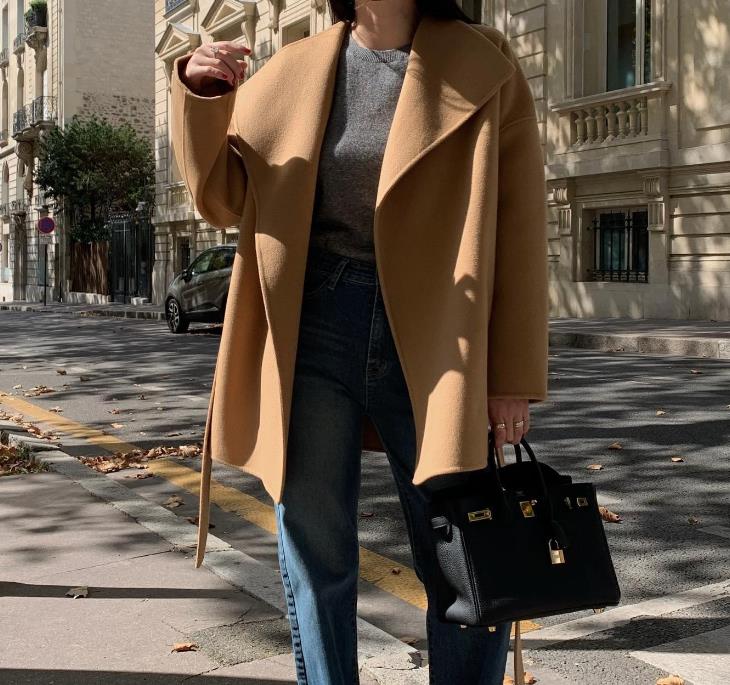 【outer】大きいラペルコートF8377