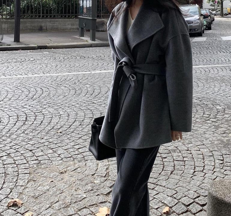 【outer】大きいラペルコートF8377