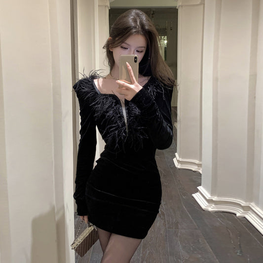 【dress】高級感タイトセクシーワンピースG24309