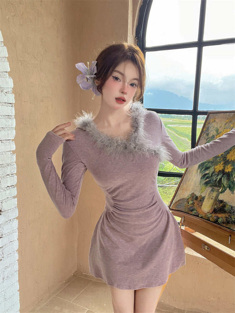 【dress】フード付き長袖ワンピースG24310