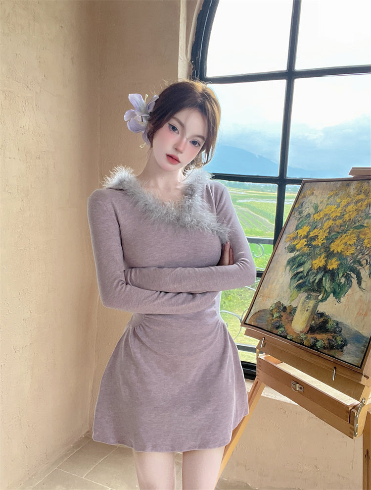 【dress】フード付き長袖ワンピースG24310