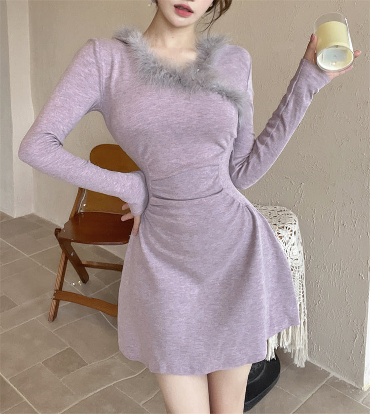 【dress】フード付き長袖ワンピースG24310