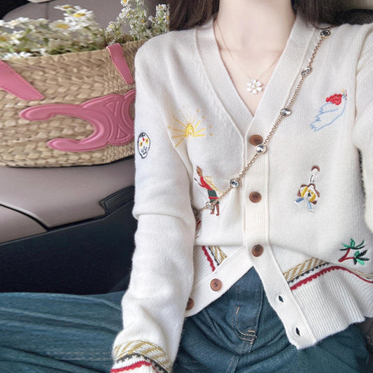 【outer】Vネック長袖ニットカーディガンG24321