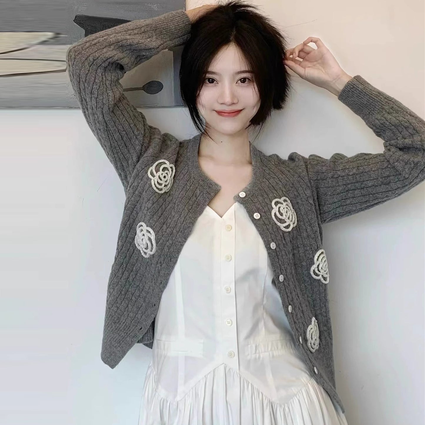 【outer】ゆったりニットカーディガンG24324