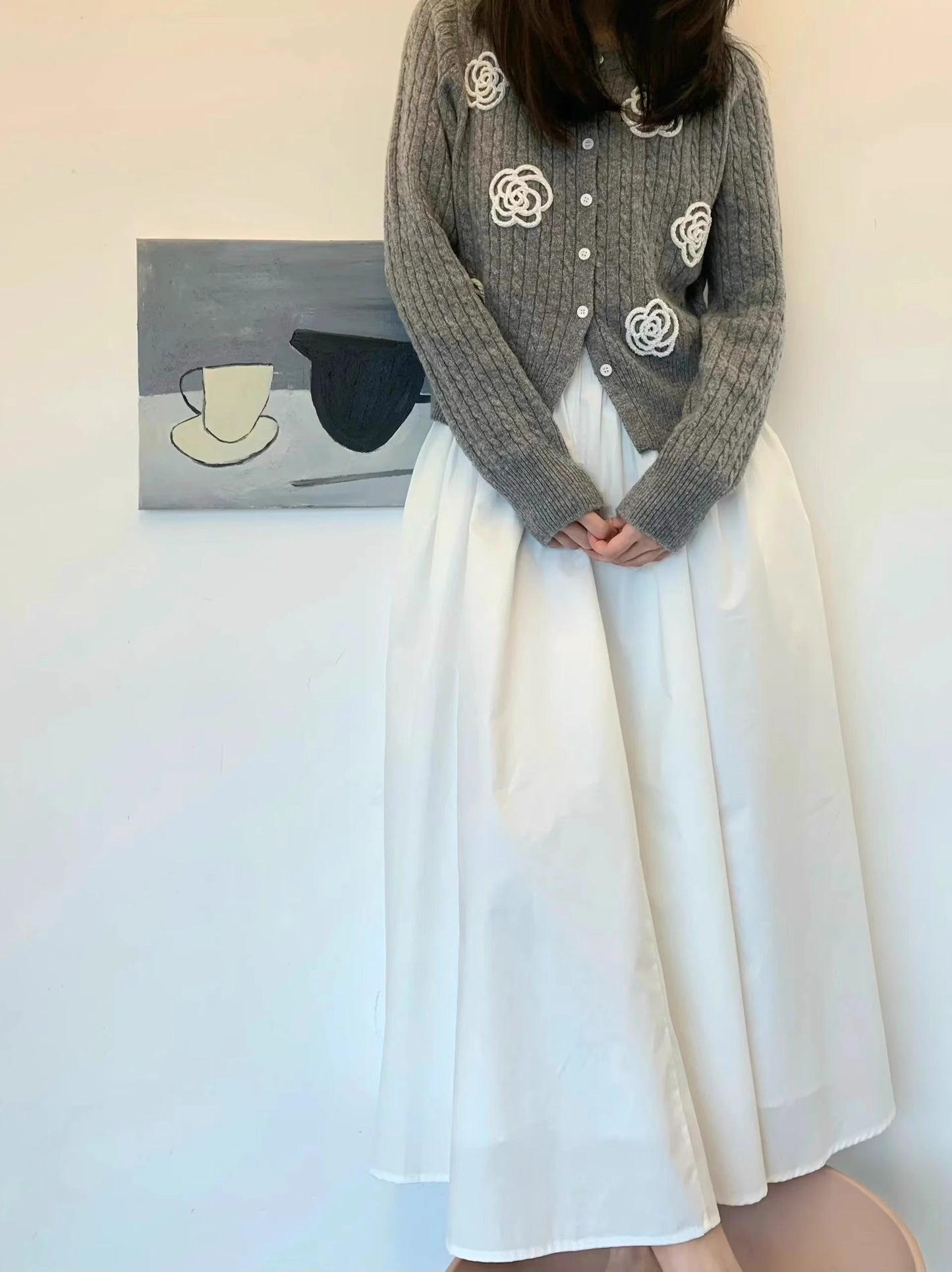 【outer】ゆったりニットカーディガンG24324