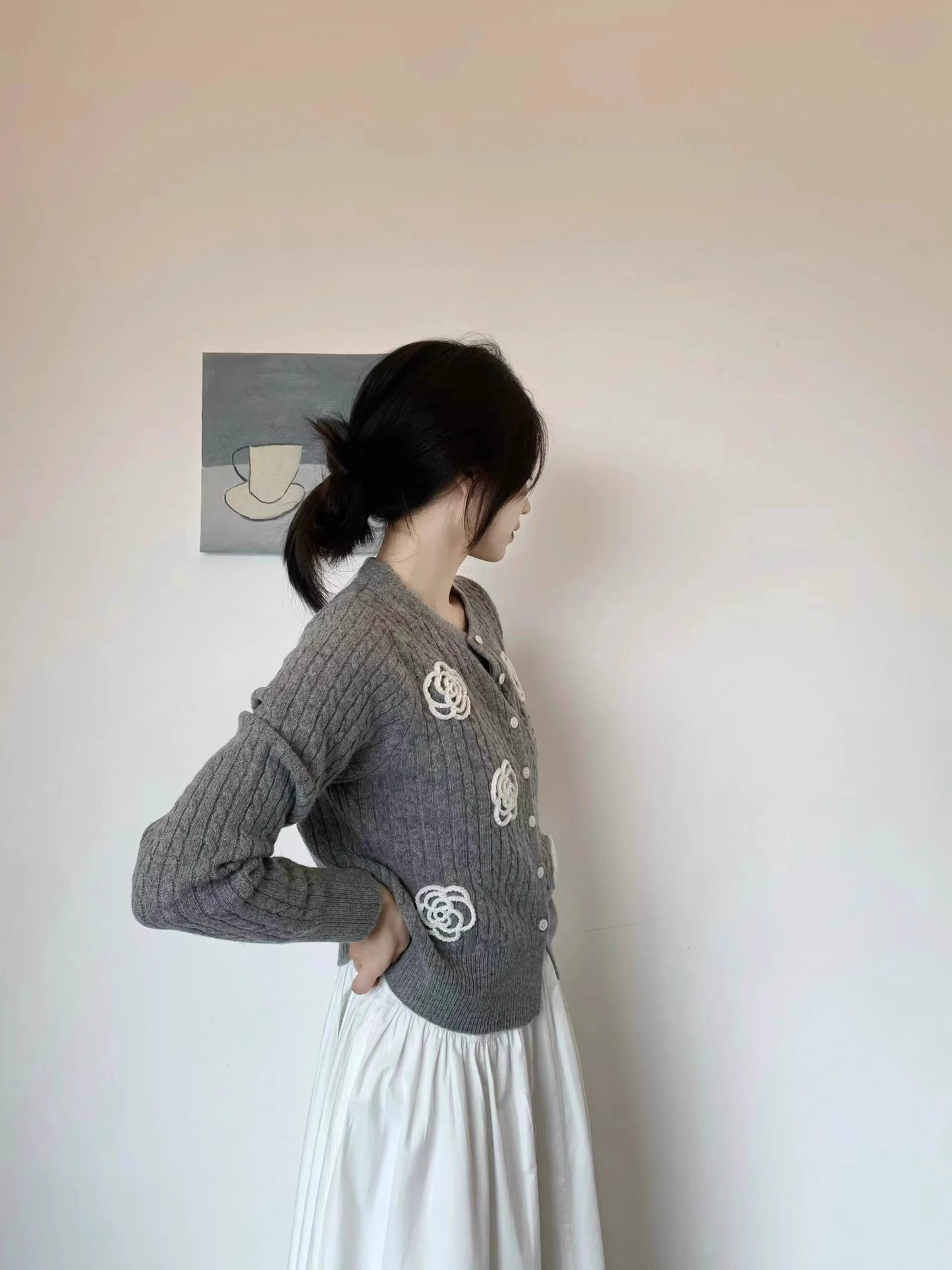 【outer】ゆったりニットカーディガンG24324