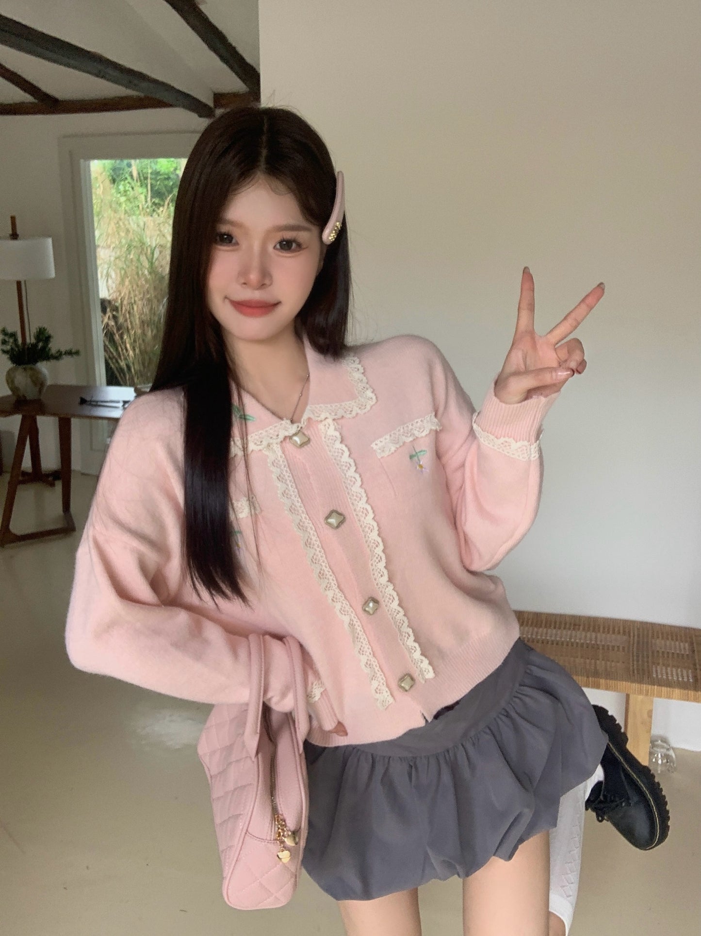 【outer】ゆったりニットカーディガンG24336