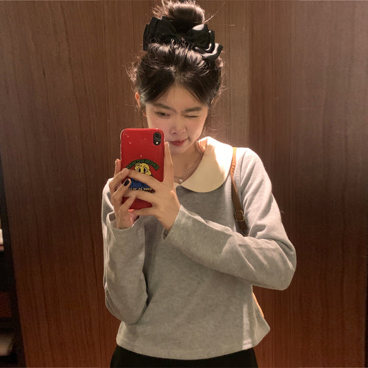 【tops】2色ドールカラー長袖TシャツG24341