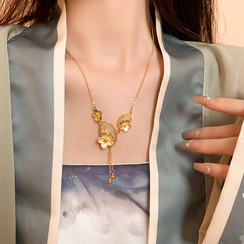 【小物】フラワーネックレスアクセサリーG24352