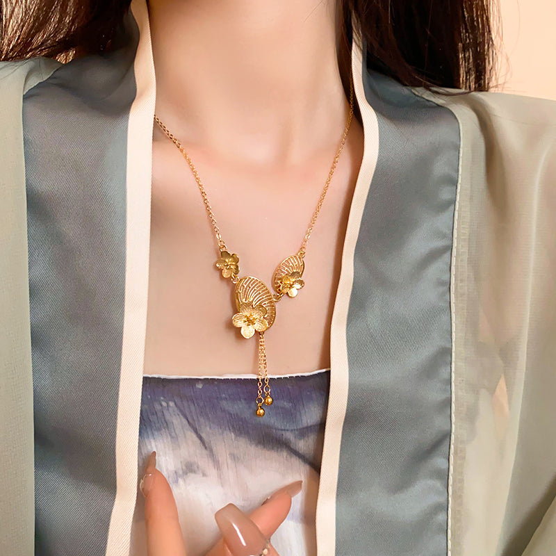 【小物】フラワーネックレスアクセサリーG24352