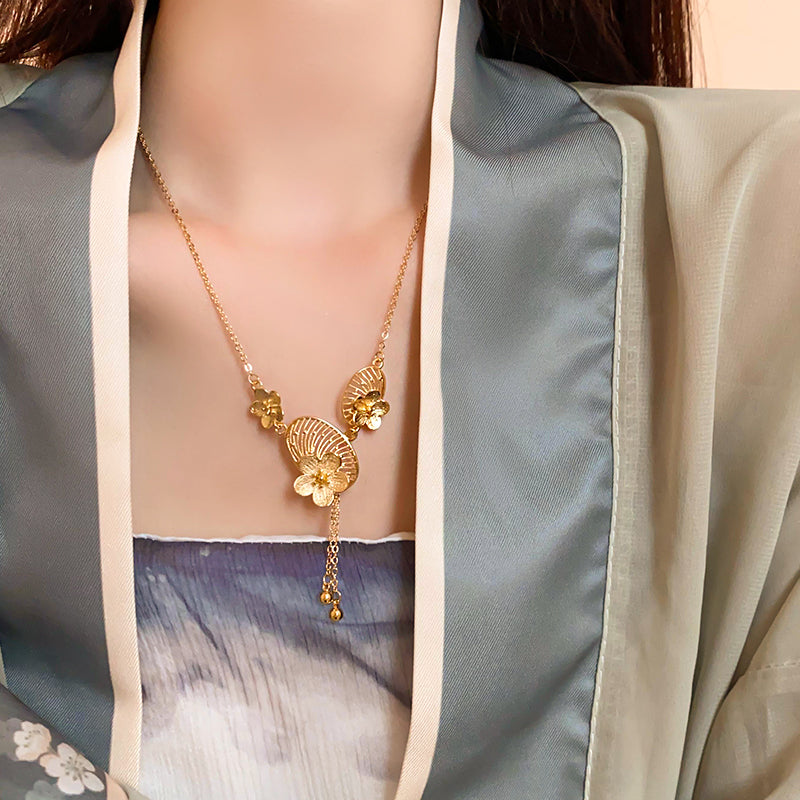 【小物】フラワーネックレスアクセサリーG24352