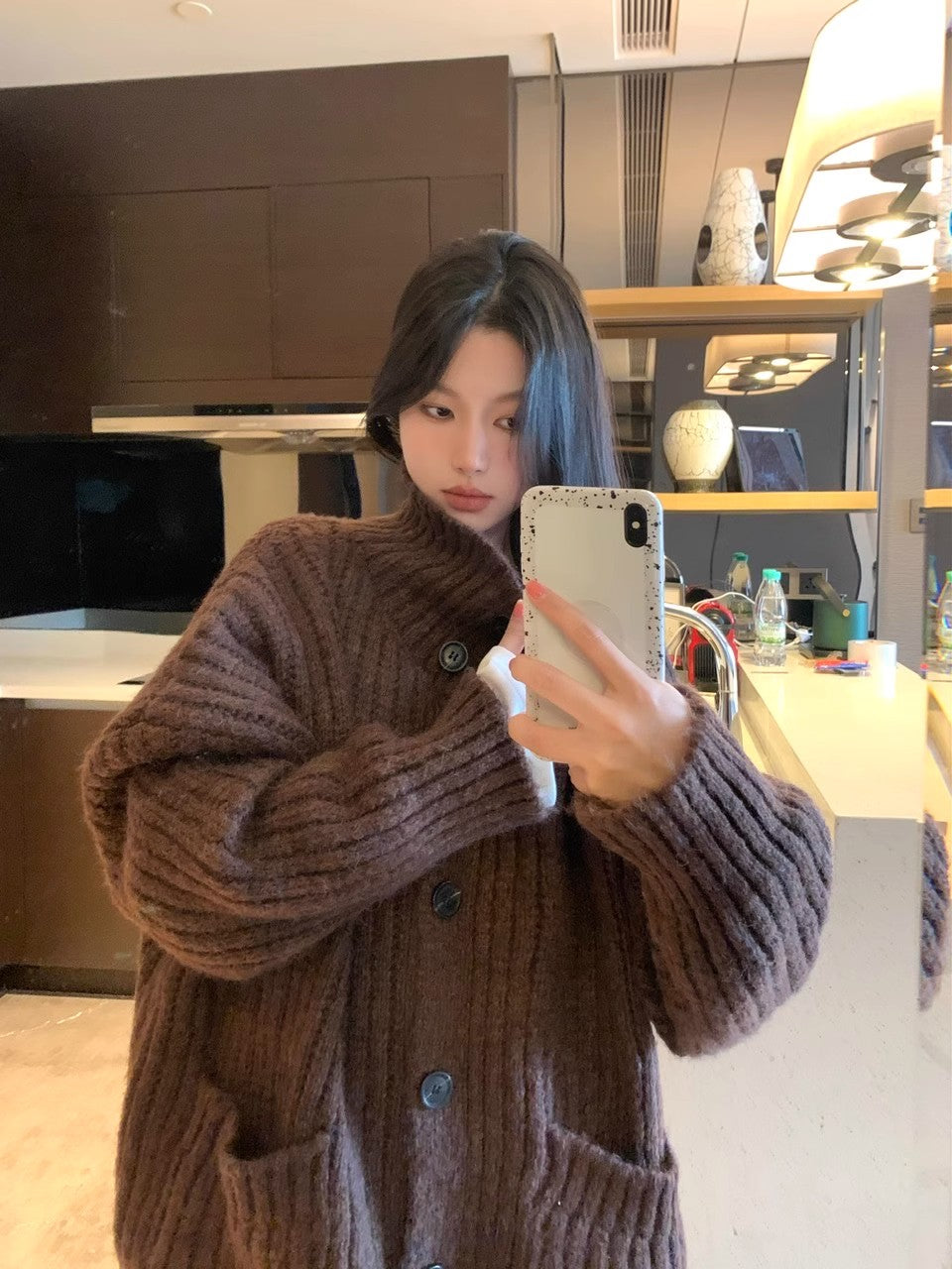 【outer】ゆったり厚手ニットカーディガンG24357