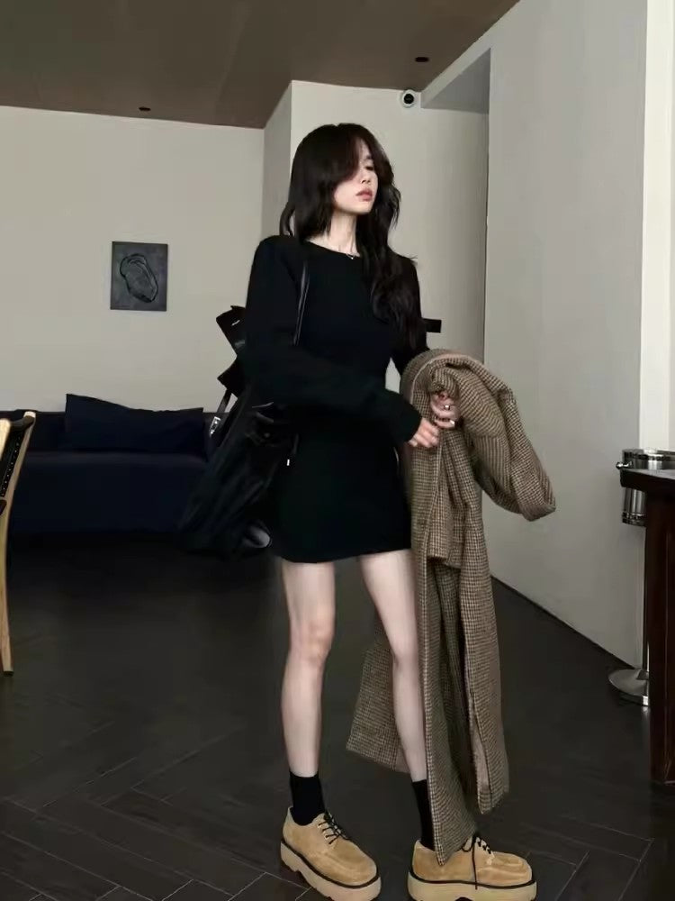 【dress】長袖タイトニットワンピースG24365