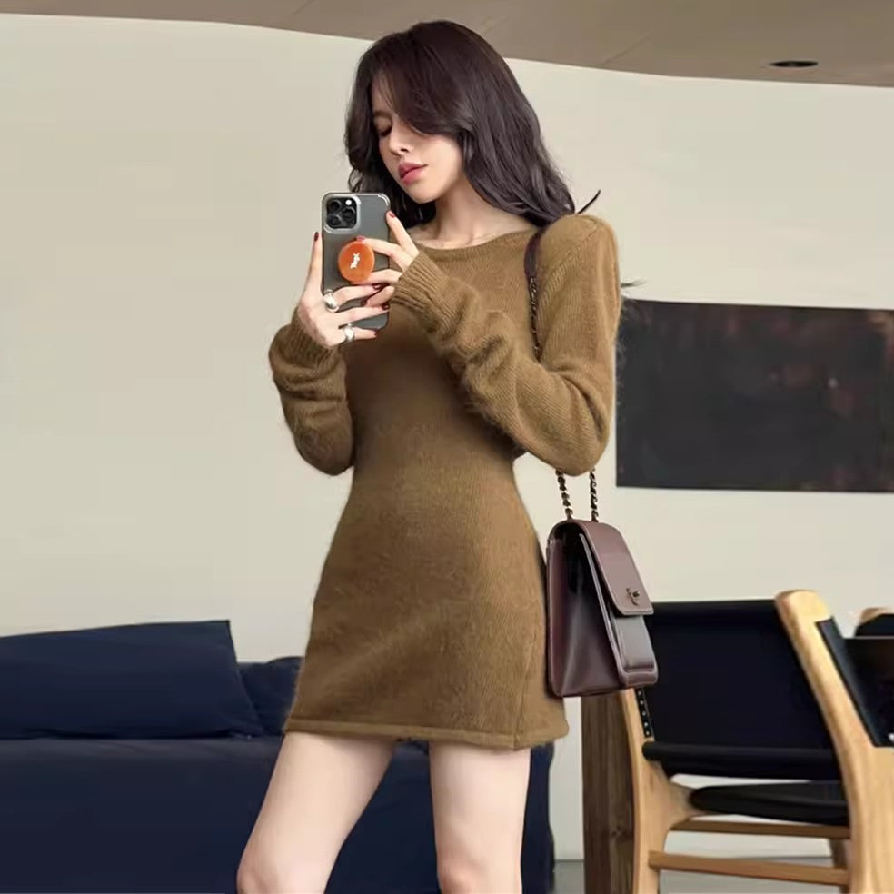 【dress】長袖タイトニットワンピースG24365