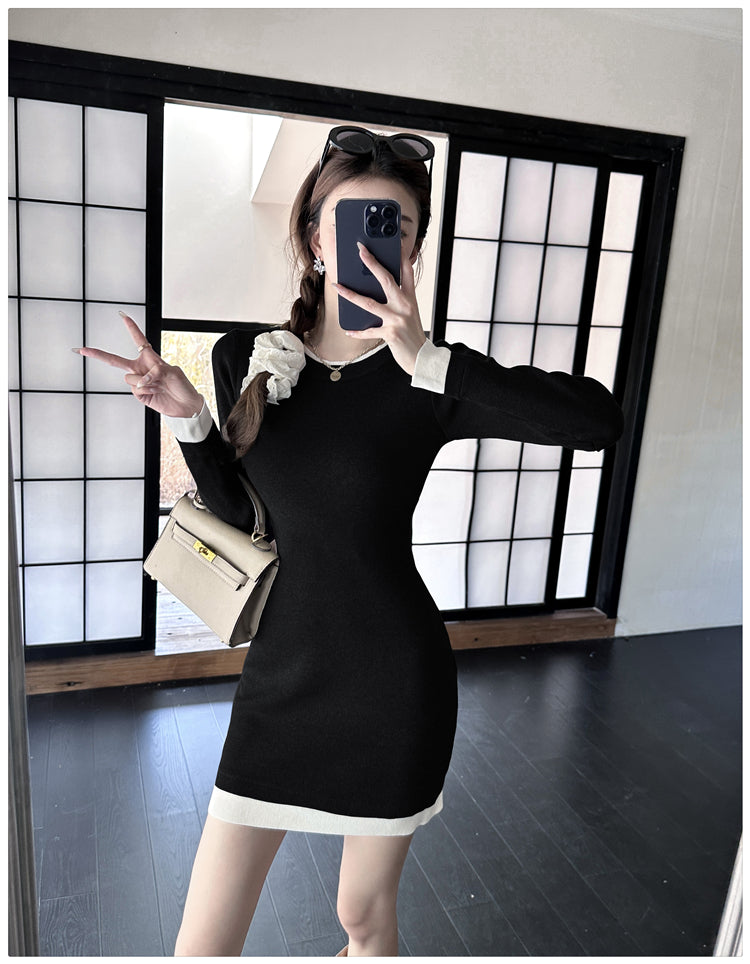 【dress】体型カバーニットワンピースG24367