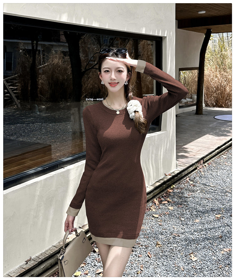 【dress】体型カバーニットワンピースG24367