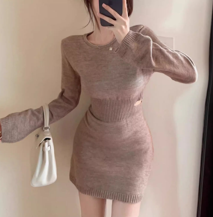 【dress】ウエストカットニットワンピースG24369