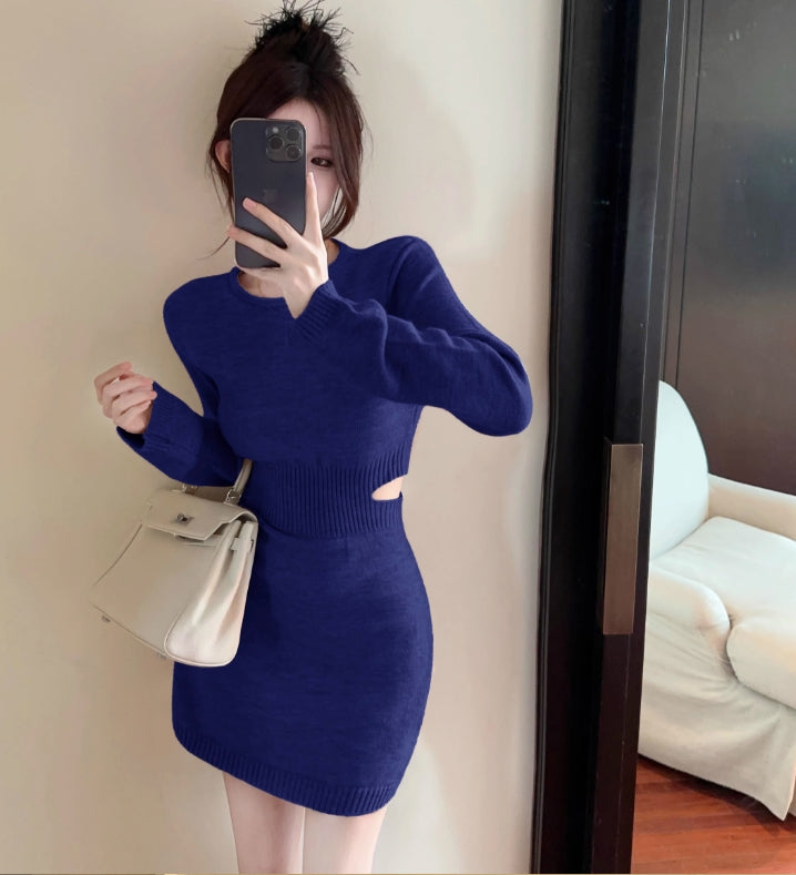 【dress】ウエストカットニットワンピースG24369