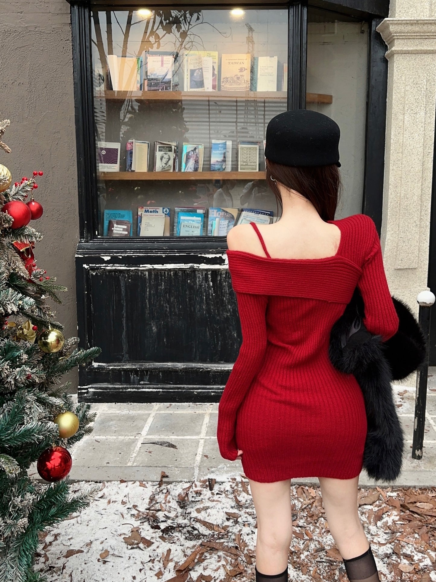 【dress】体型カバーニットワンピースG24371