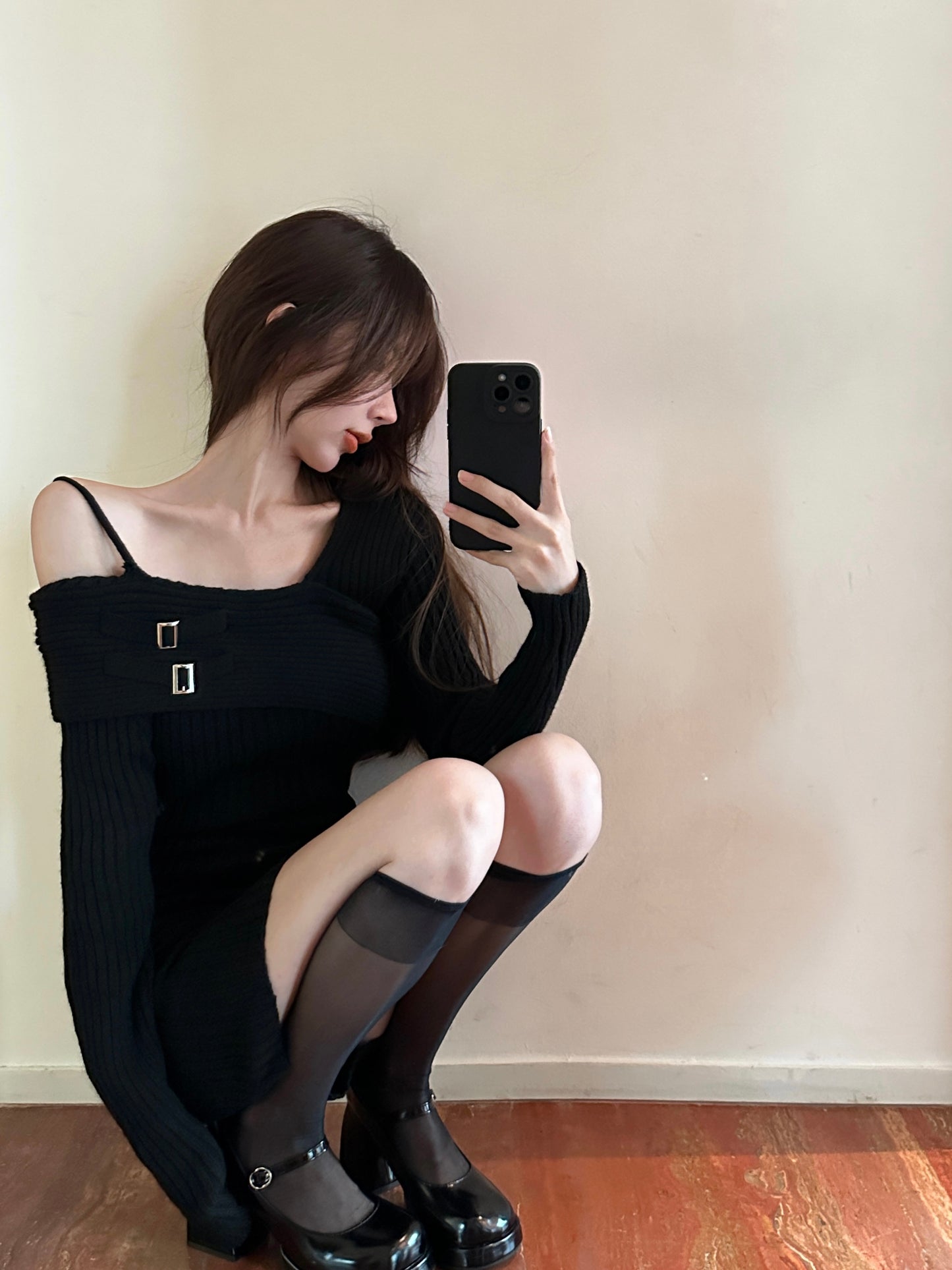 【dress】体型カバーニットワンピースG24371