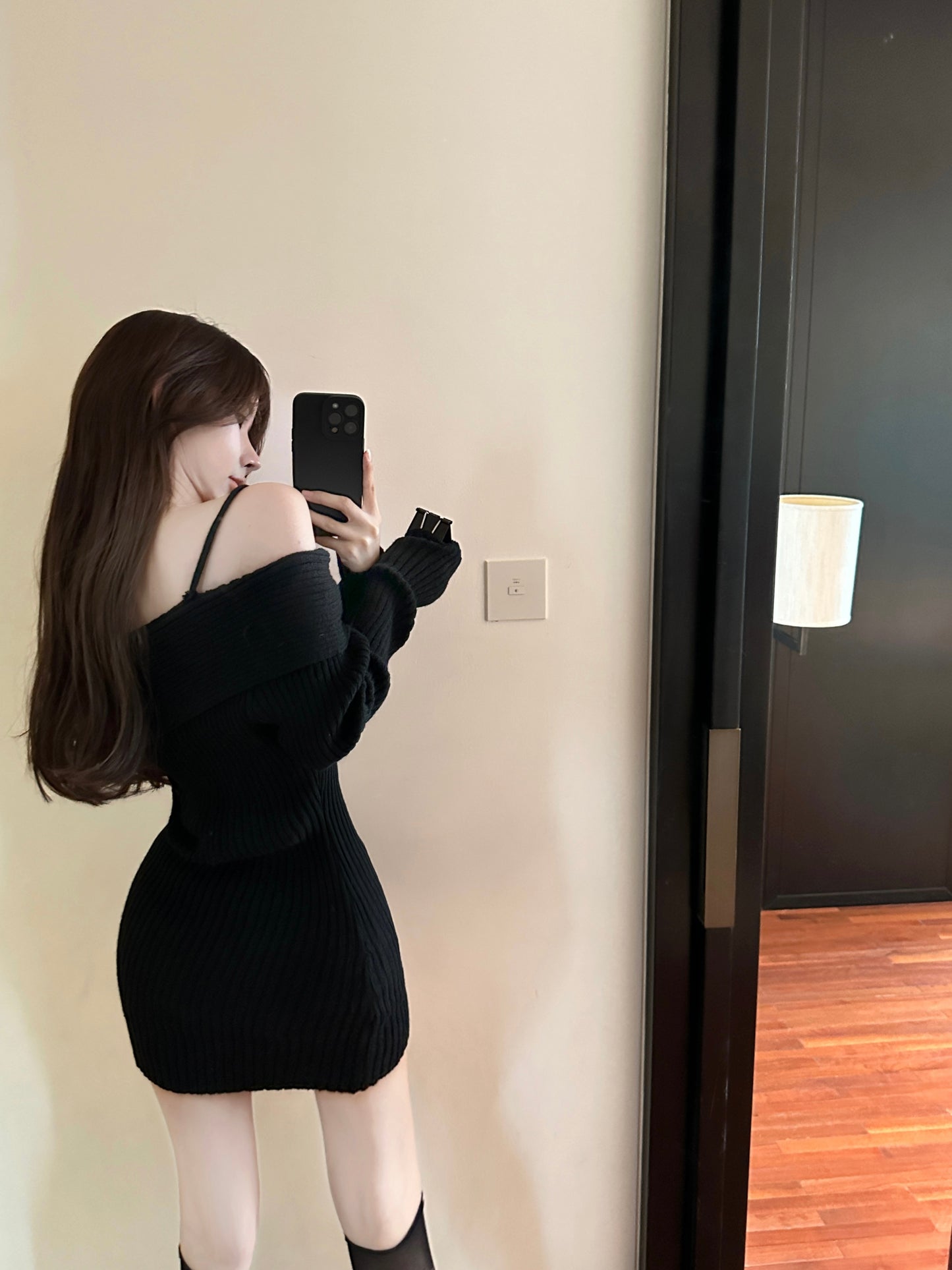 【dress】体型カバーニットワンピースG24371