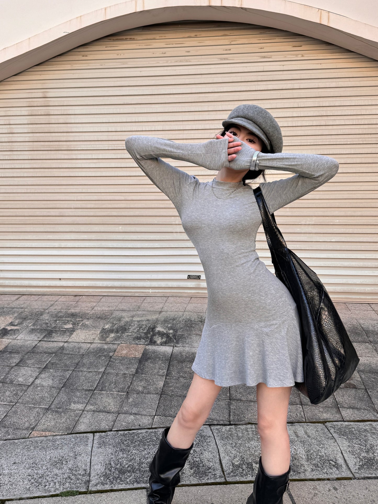 【dress】マーメイドニットワンピースG24376